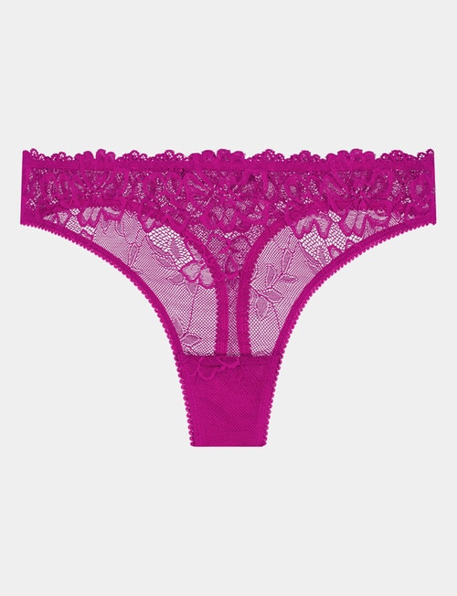 Bendon All Lacey Thong Brief, Fantasy Fushia product photo View 03 L
