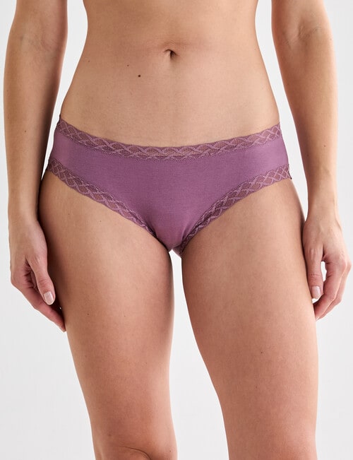 Lyric Lisa Cotton Lace Trim Bikini Brief, Violet product photo