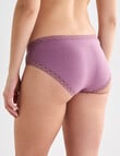 Lyric Lisa Cotton Lace Trim Bikini Brief, Violet product photo View 02 S