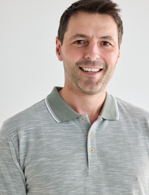 Chisel Tipped Polo Shirt, Sage product photo View 04 L