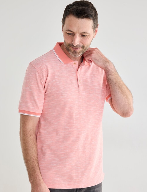 Chisel Tipped Polo Shirt, Peach product photo