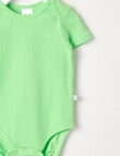 Teeny Weeny Rib Short Sleeve Bodysuit, Chlorophyll Green product photo View 02 S