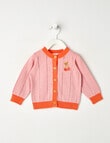 Teeny Weeny Cherry Knit Cardigan, Powder Pink product photo