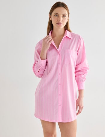 Mineral Sleep Stripe Nightshirt, Pink product photo