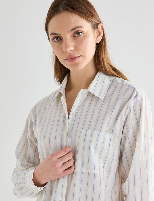 Mineral Sleep Stripe Nightshirt, Lemon product photo View 04 L