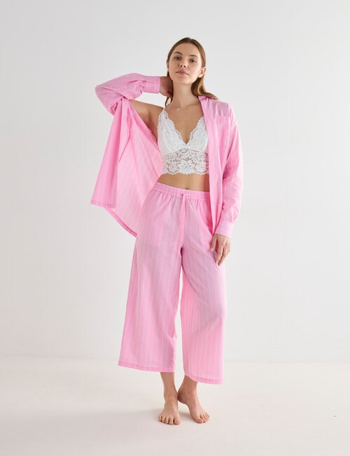 Mineral Sleep Stripe Crop Pant, Pink product photo View 03 L