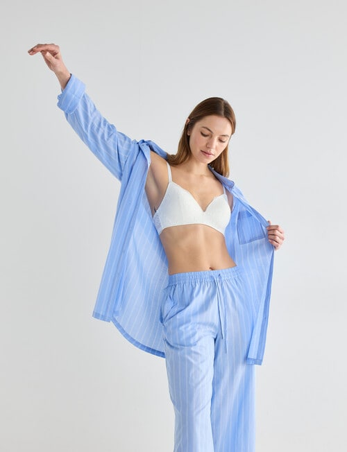 Mineral Sleep Stripe Nightshirt, Blue product photo