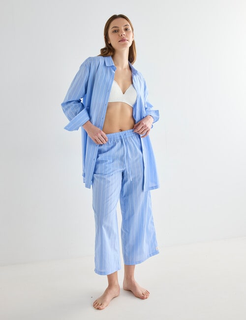 Mineral Sleep Stripe Nightshirt, Blue product photo View 03 L