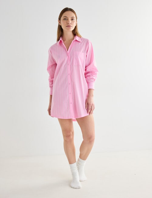 Mineral Sleep Stripe Nightshirt, Pink product photo View 06 L