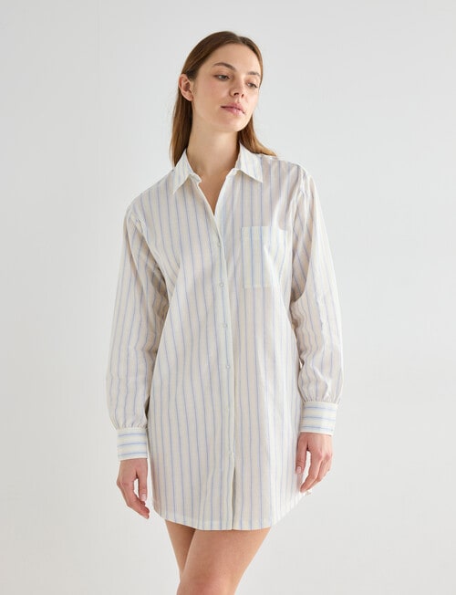 Mineral Sleep Stripe Nightshirt, Lemon product photo