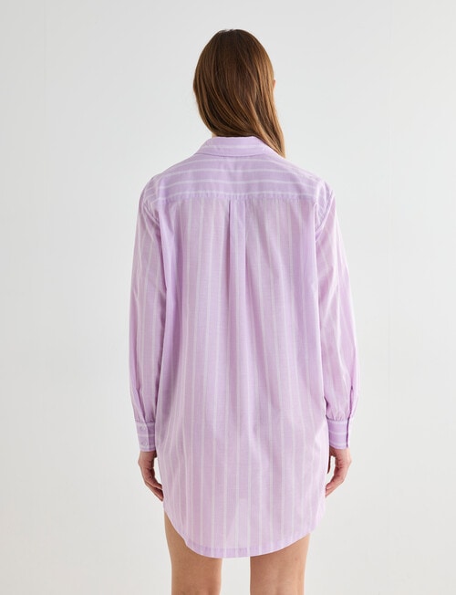 Mineral Sleep Stripe Nightshirt, Lilac product photo View 02 L