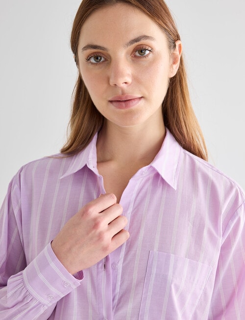 Mineral Sleep Stripe Nightshirt, Lilac product photo View 04 L