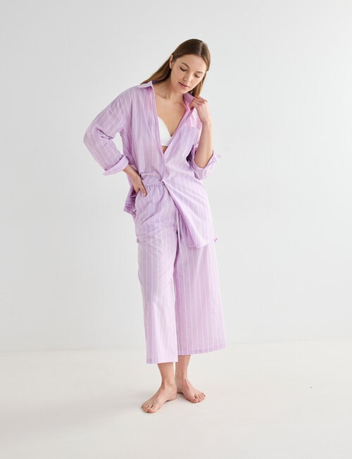 Mineral Sleep Stripe Nightshirt, Lilac product photo View 07 L