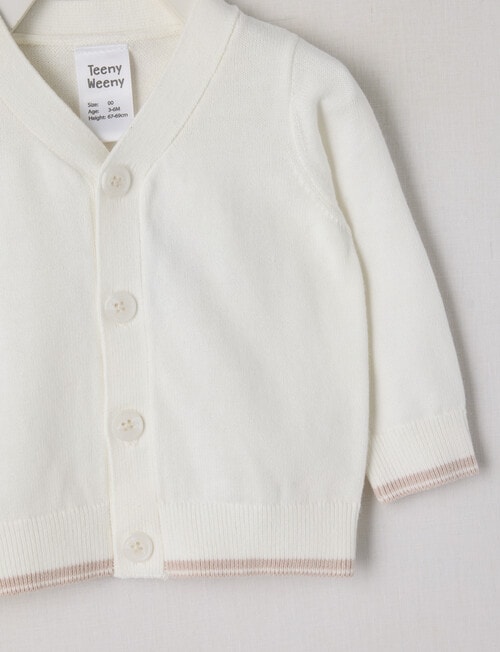 Teeny Weeny Knit V-Neck Cardigan, White product photo View 02 L