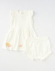 Little Bundle Flower Knit Dress & Bloomer Set, 2-Piece, White product photo