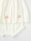 Little Bundle Flower Knit Dress & Bloomer Set, 2-Piece, White product photo View 04 S
