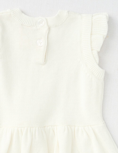 Little Bundle Flower Knit Dress & Bloomer Set, 2-Piece, White product photo View 02 L