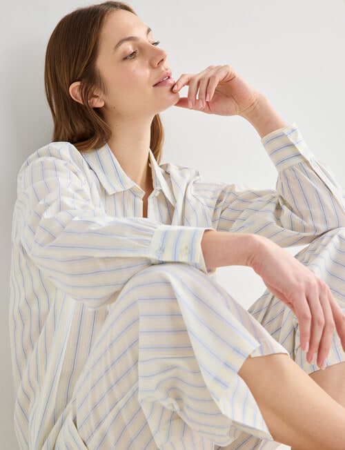 Mineral Sleep Stripe Crop Pant, Lemon product photo View 06 L