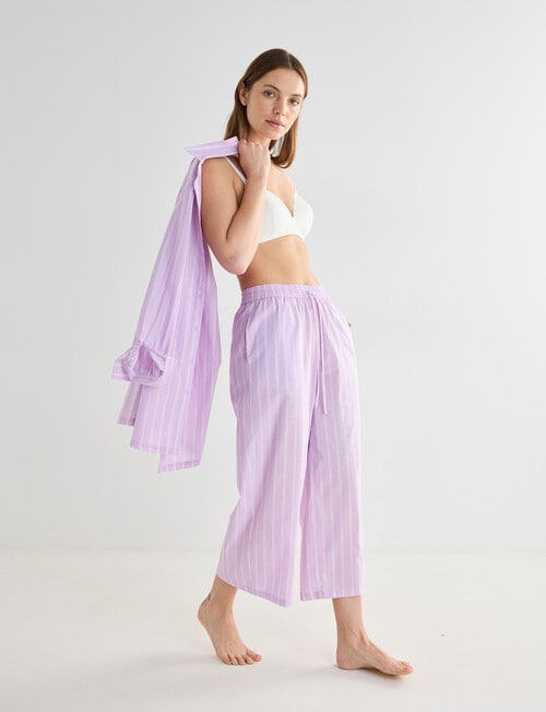 Mineral Sleep Stripe Crop Pant, Lilac product photo View 03 L