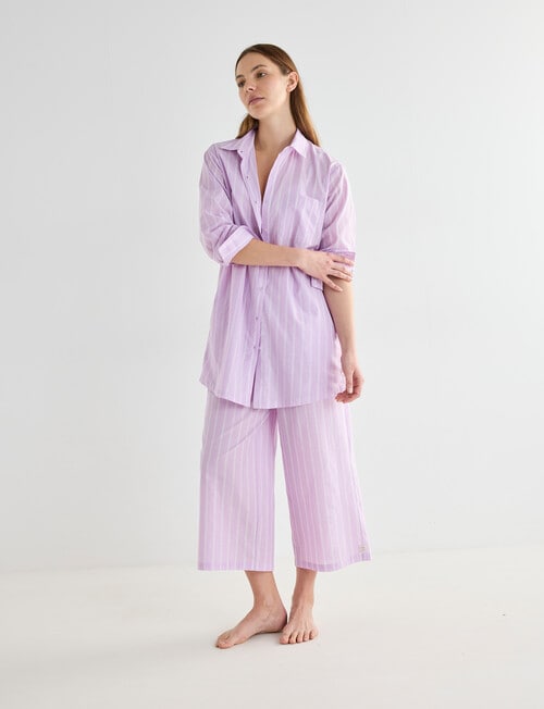 Mineral Sleep Stripe Crop Pant, Lilac product photo View 06 L