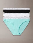 Calvin Klein Modern Logo Bikini Brief, 3-Pack, Black, Beau Blue & White product photo
