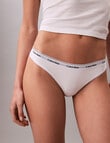 Calvin Klein Modern Logo Thong, 3-Pack, Black, Beau Blue & White product photo View 02 S