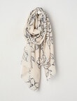 Boston + Bailey Printed Viscose Floral Scarf, Natural & Black product photo