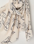 Boston + Bailey Printed Viscose Floral Scarf, Natural & Black product photo View 02 S