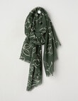 Boston + Bailey Printed Viscose Floral Scarf, Olive & Natural product photo