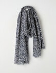 Boston + Bailey Printed Viscose Vine Scarf, Navy product photo