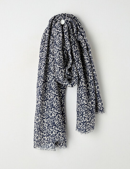 Boston + Bailey Printed Viscose Vine Scarf, Navy product photo