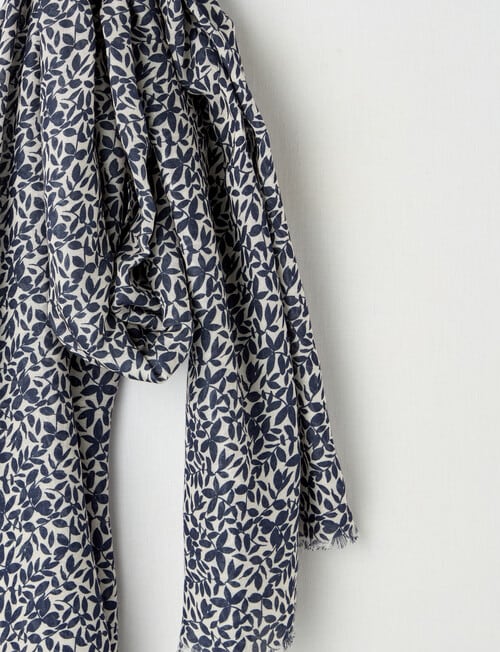 Boston + Bailey Printed Viscose Vine Scarf, Navy product photo View 02 L