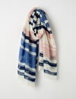Boston + Bailey Lightweight Stripe Scarf, Navy & Pink product photo