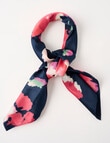 Boston + Bailey Square Satin Floral Scarf, Navy product photo