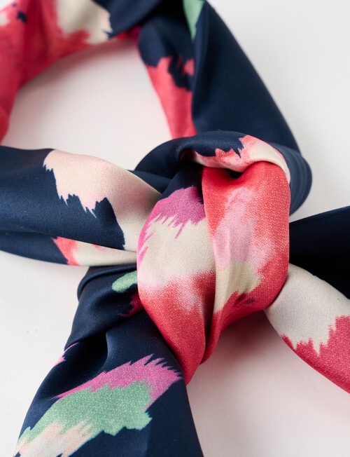 Boston + Bailey Square Satin Floral Scarf, Navy product photo View 03 L
