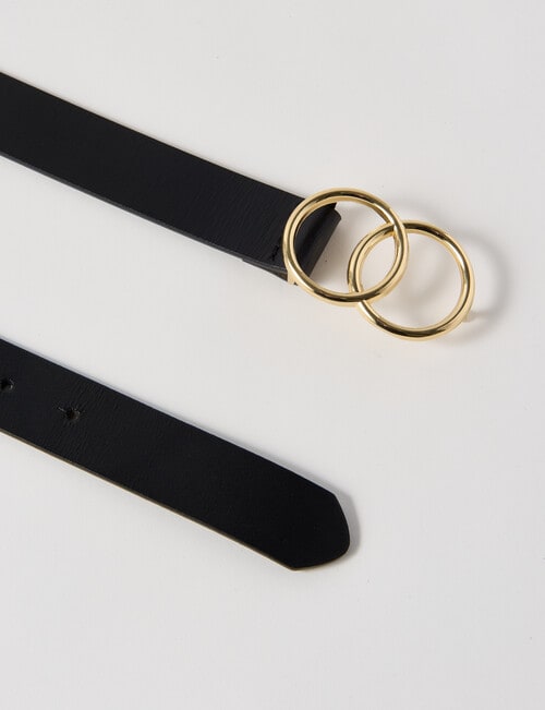 Boston + Bailey Leather O-Ring Buckle Belt, Black product photo View 02 L