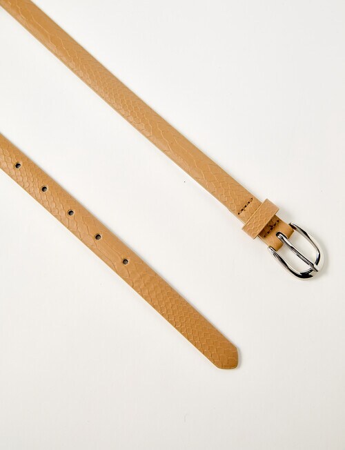 Boston + Bailey Mock Croc Skinny Belts, 2-Pack, Sand & Navy product photo View 03 L