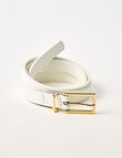 Boston + Bailey Slim Buckle Belt, White product photo