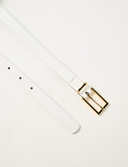Boston + Bailey Slim Buckle Belt, White product photo View 02 L