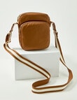 Boston + Bailey Double Pocket Crossbody Bag, Tan & White product photo