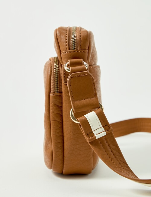 Boston + Bailey Double Pocket Crossbody Bag, Tan & White product photo View 03 L