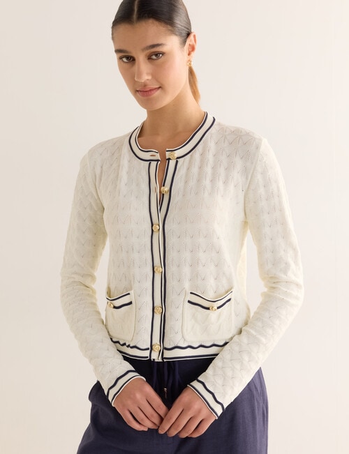 State of play Camilla Cardigan, Ivory product photo View 04 L