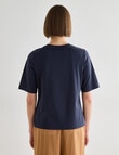 Jigsaw Anna Pleat Detail Knit Top, Navy product photo View 02 S