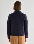 Jigsaw Georgina Cotton Knit Jacket, Navy product photo View 02 S