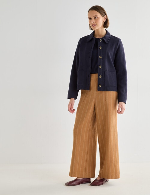 Jigsaw Georgina Cotton Knit Jacket, Navy product photo View 03 L