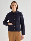 Jigsaw Georgina Cotton Knit Jacket, Navy product photo View 05 S