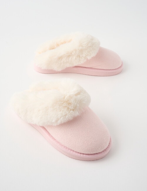 Lyric Lola Faux Suede Scuff Slippers, Pale Pink product photo