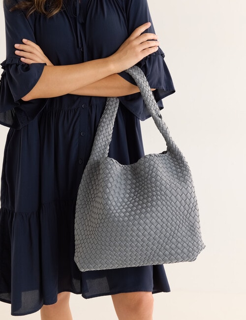 Whistle Accessories Weave Tote Bag, Grey product photo