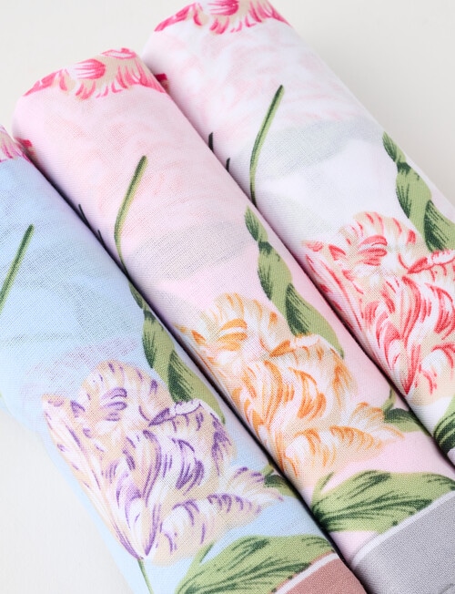 Boston + Bailey Embroidered Floral Handkerchief, 3-Pack, Pink product photo View 03 L
