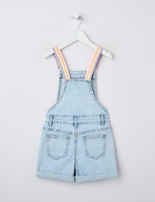 Mac & Ellie Rainbow Straps Stretch Denim Shortall, Light Blue product photo View 02 L